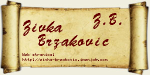 Živka Brzaković vizit kartica